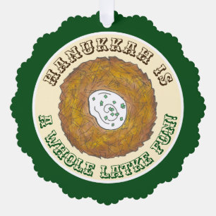 Whole Latke (Lotta) Fun Hanukkah Holiday Food Tree Decoration Card