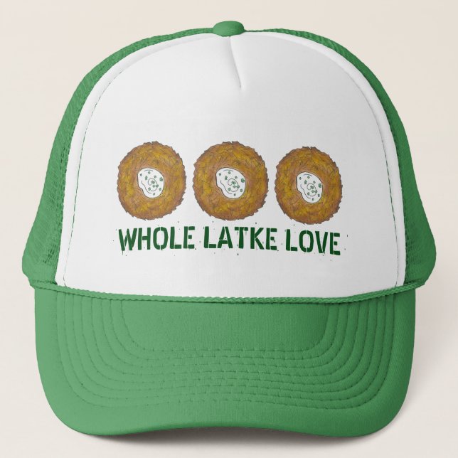 Whole Latke (Lotta) Love Potato Pancakes Hanukkah Trucker Hat (Front)