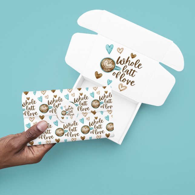 Whole Latt Of Love Tissue Paper  (Celebrate a latte lover with this, "Whole latt of love" tissue paper! Matching collection available!)
