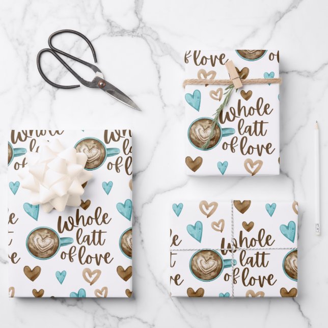 Whole Latt Of Love Wrapping Paper Sheets  (Front)
