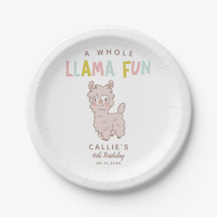 Whole Llama Fun Alpaca Birthday Party Paper Plate