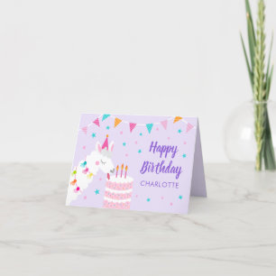 Whole Llama Fun Cake 3rd Purple Happy Birthday Card
