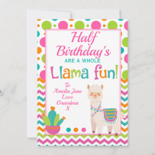 Whole Llama Fun Half Birthday Holiday Card