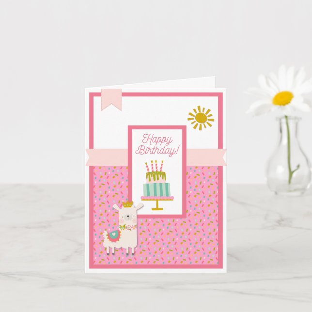 Whole Llama Fun Happy Birthday Card (Small Plant)