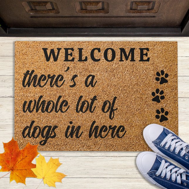 Whole Lot of Dogs in Here Cute Pet Dog Lover  Doormat (Creator Uploaded)