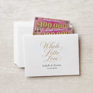 Whole Lotto Love Wedding Favour Gold Lottery Ticke Envelope