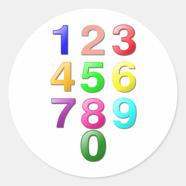 Whole Numbers or Counting Numbers Plus Zero Classic Round Sticker (Front)