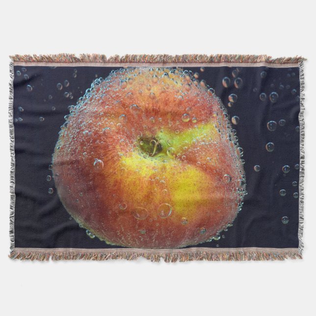 Whole Peach in Water Throw Blanket (Front)