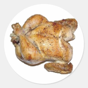 Whole Roast Chicken Classic Round Sticker