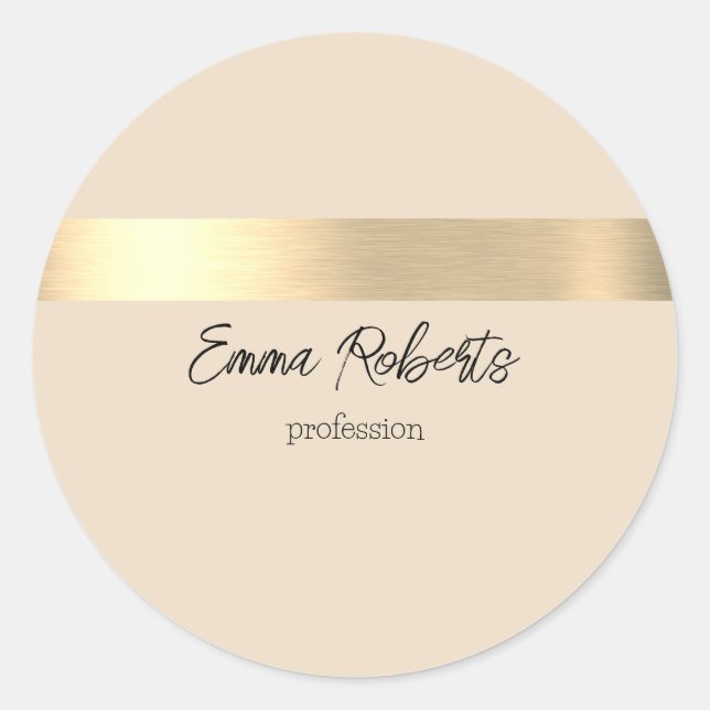 Whole Wheat Gold Foil Rustic Faux  Classic Round Sticker (Front)