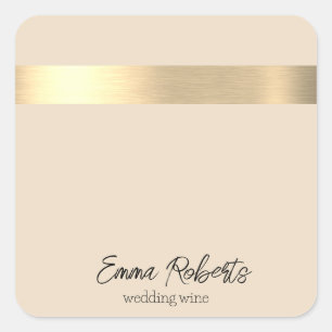 Whole Wheat Gold Foil Rustic Faux  Square Sticker