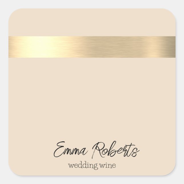 Whole Wheat Gold Foil Rustic Faux  Square Sticker (Front)