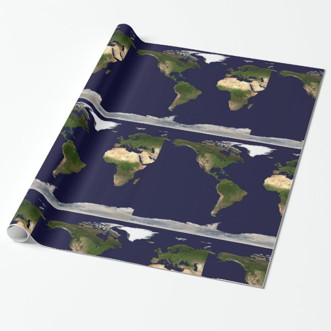 Whole World - Planet Earth Wrapping Paper (Unrolled)