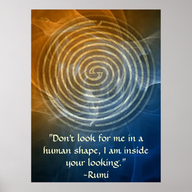 Wholeness-Rumi and Poetic Art Poster (Front)