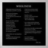 Wholeness Soul Self Love poem poster wall art poet