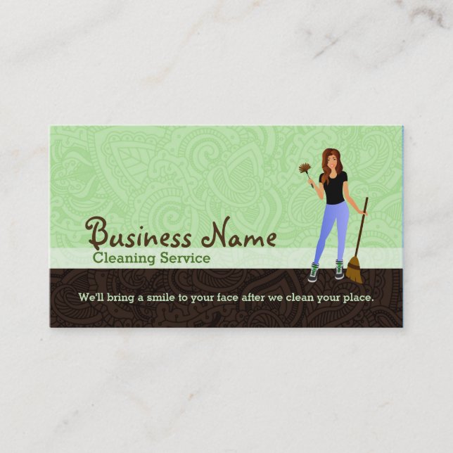 Wholesale House cleaner business cards (Front)