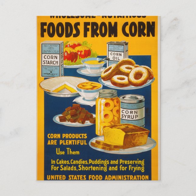 Wholesome - nutritious foods from corn postcard (Front)
