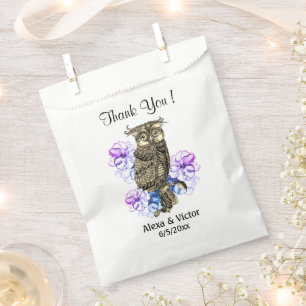 Whoo? Got Married Purple Thank You Favour Bag