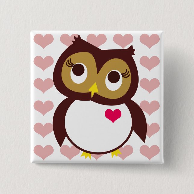 Whoo Loves You 15 Cm Square Badge (Front)
