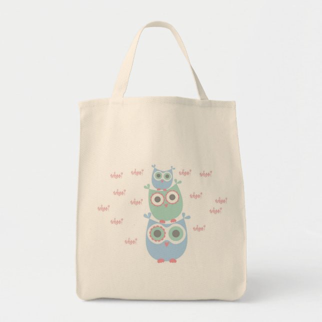 Whoo Loves You Organic Grocery Tote (Front)