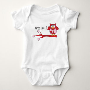 Whoo Loves You Valentine Baby Bodysuit