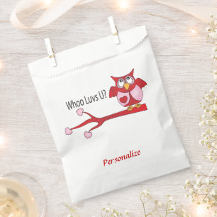 Whoo Loves You Valentine Owl Favour Bag