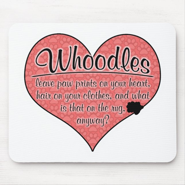 Whoodle Paw Prints Dog Humour Mouse Pad (Front)