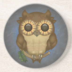 Whoolio The Cute Owl Sandstone Coaster