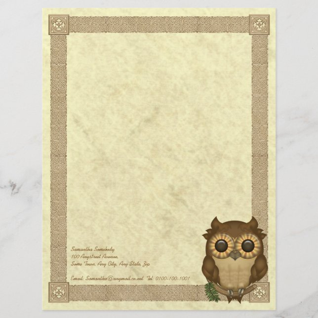 Whoolio The Cutest Owl Letterhead (Front)