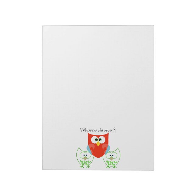 Whooooo da man?! 3 Retro Coloured Note Pad (Rotated)