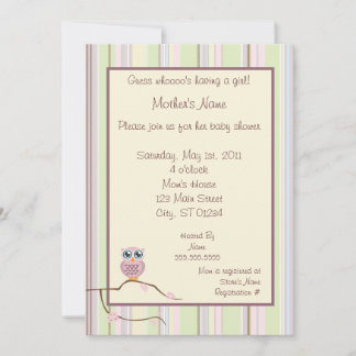 Whooo's Shower Girl Invitation