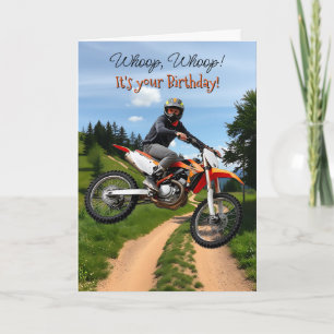 Whoop, it's your Birthday   Motocross Themed   Card