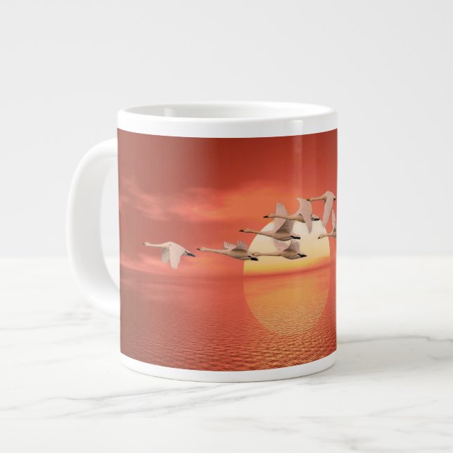 Whooper Swans  Large Coffee Mug (Front Left)