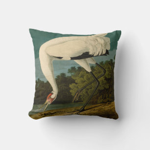 Whooping Crane Audubon Bird Painting Cushion