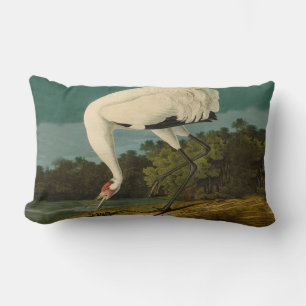 Whooping Crane Audubon Bird Painting Lumbar Cushion
