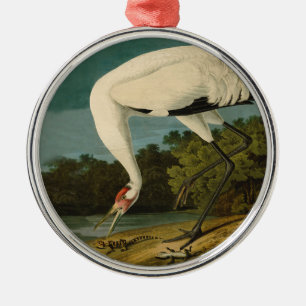Whooping Crane Audubon Bird Painting Metal Tree Decoration