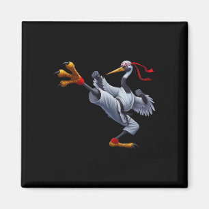 Whooping Crane In The Famous Karate Crane Kick Mov Magnet