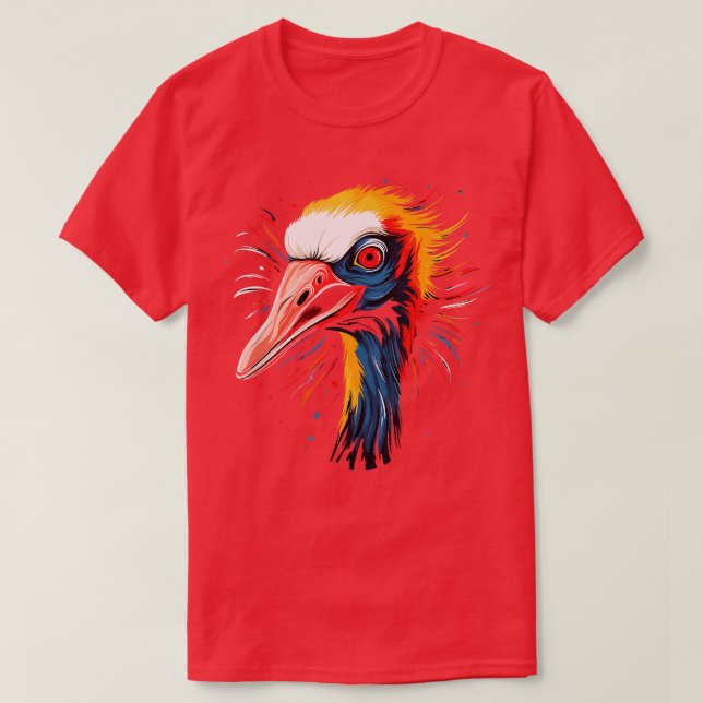 Whooping Crane Smiling T-Shirt (Design Front)