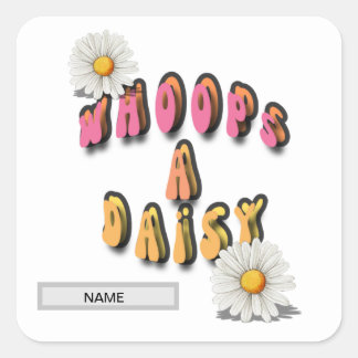 Whoops a daisy work book with templates square sticker