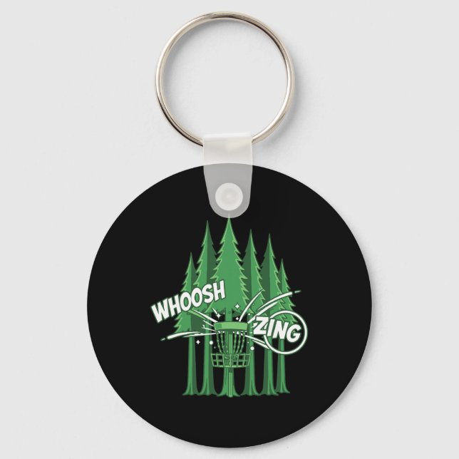 Whoosh Zing Disc Golf Scene Flying Disc Sket Fores Key Ring (Front)