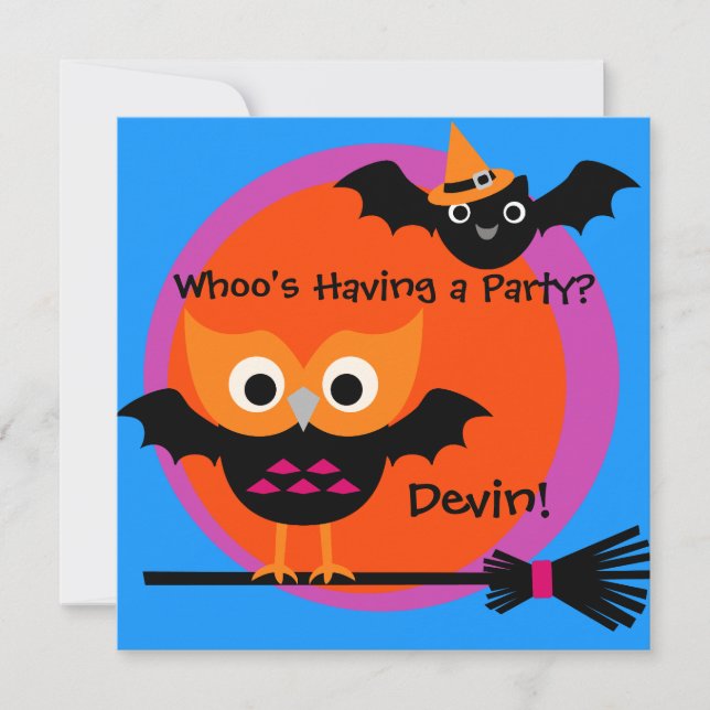 Whooty Hoot Halloween Party Invitation (Front)
