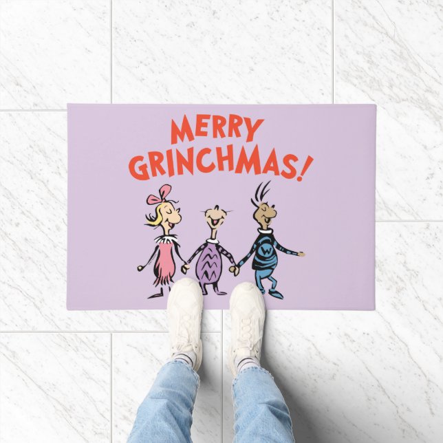 Whos Holding Hands Merry Grinchmas Doormat (Indoor)