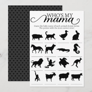 Whos My Your Mama Baby Shower Game Activity Invitation
