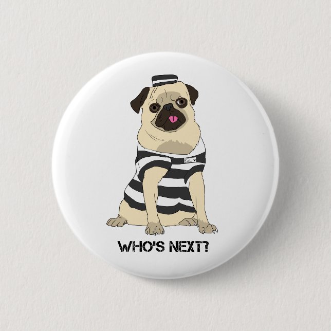 Who's Next? Oppose BSL Button. 6 Cm Round Badge (Front)