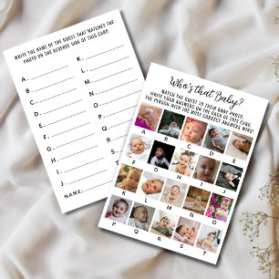 Who's That Baby Editable 20 Photo Baby Shower Game Invitation