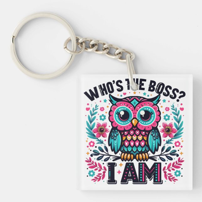 Who's the boss owl key ring (Front)