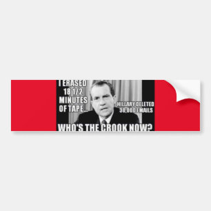 WHO'S THE CROOK NOW? BUMPER STICKER