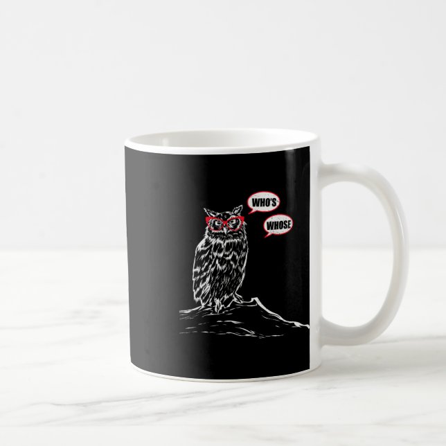 Who's Whose Grammar Owl Funny Grammar Nerd Sarcast Coffee Mug (Right)