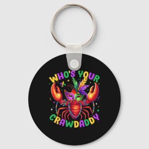 Who's Your Crawdaddy Crawfish Beads Mardi Gras Car Key Ring