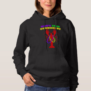 Who's Your Crawdaddy Crawfish Beads  Mardi Gras Hoodie